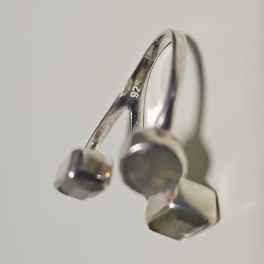 Sterling Silver ADJUSTABLE Labradorite ring - Picture 3 of 6